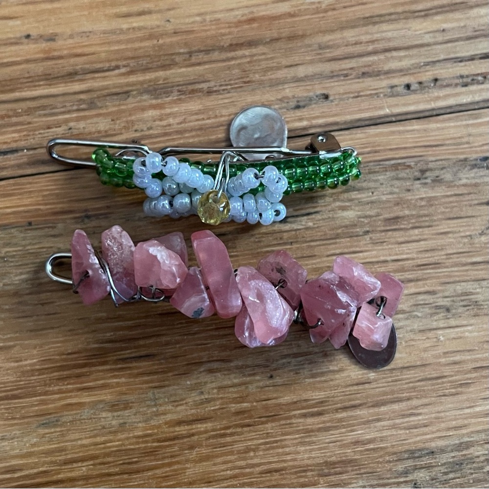 Ann Vuille and Kerri Kahn Beaded Hair Barrettes